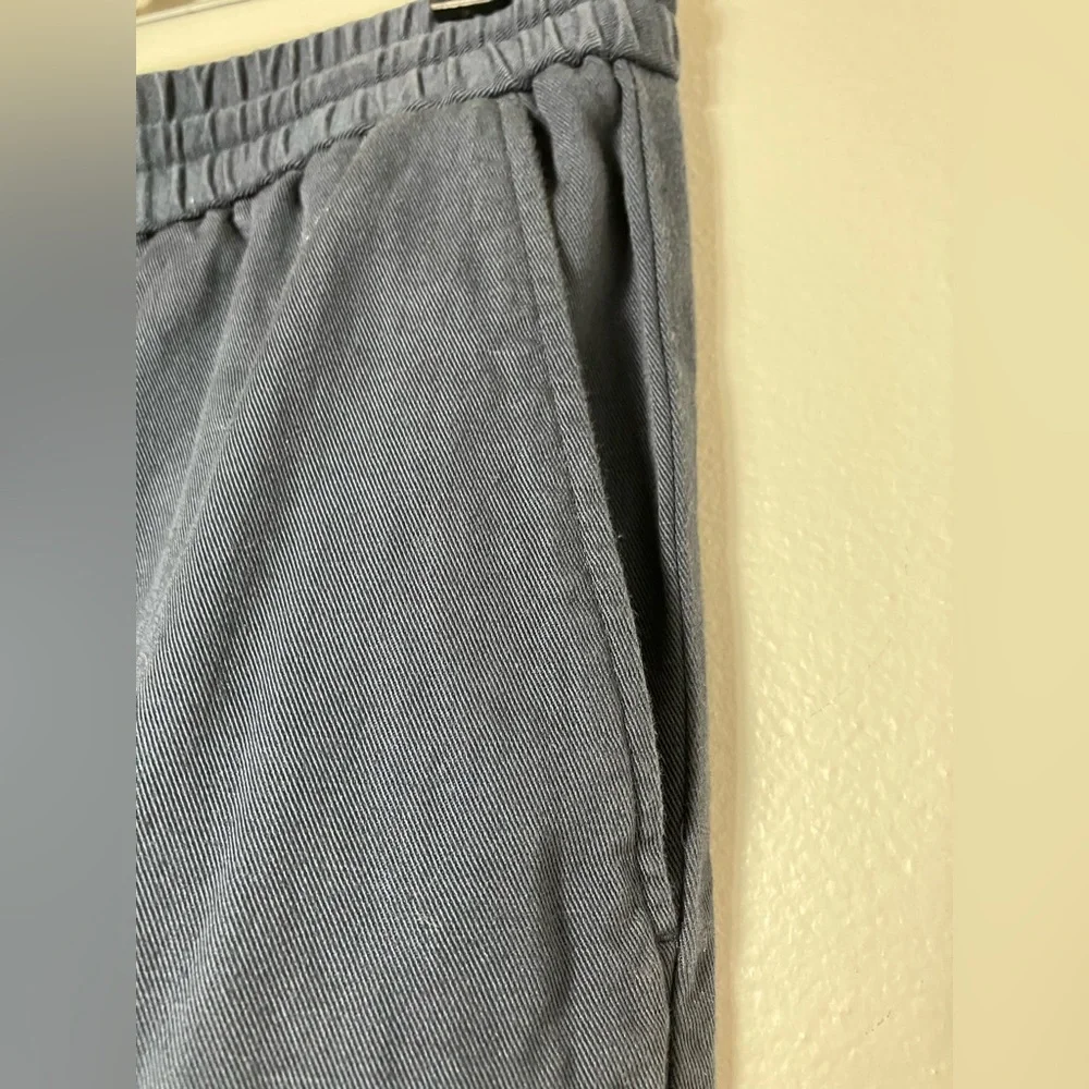 COS Linen Blend Pants Pull On Navy Blue‎ Sz 8 Straight Leg Pockets Beach Casual